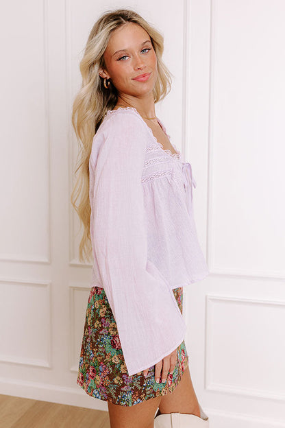 Boho Energy Lace Top in Dusty Purple