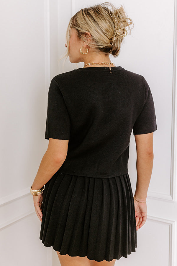 Midtown Market Knit Top in Black
