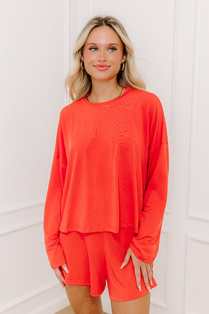 Flight Plans Knit Tee in Scarlet