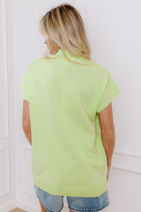 Statement Piece Knit Top in Lime Punch