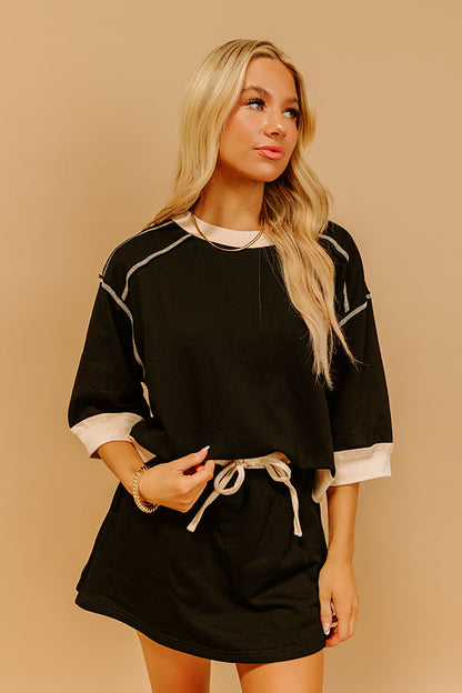 Chic Style Shift Tee in Black