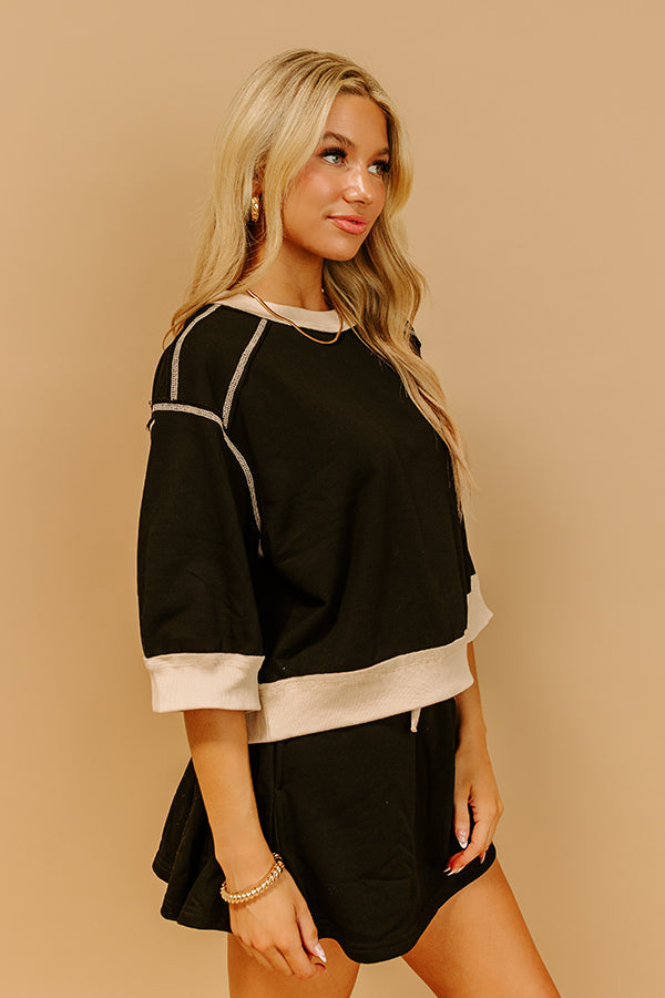 Chic Style Shift Tee in Black