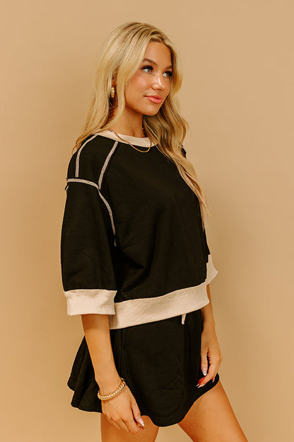Chic Style Shift Tee in Black