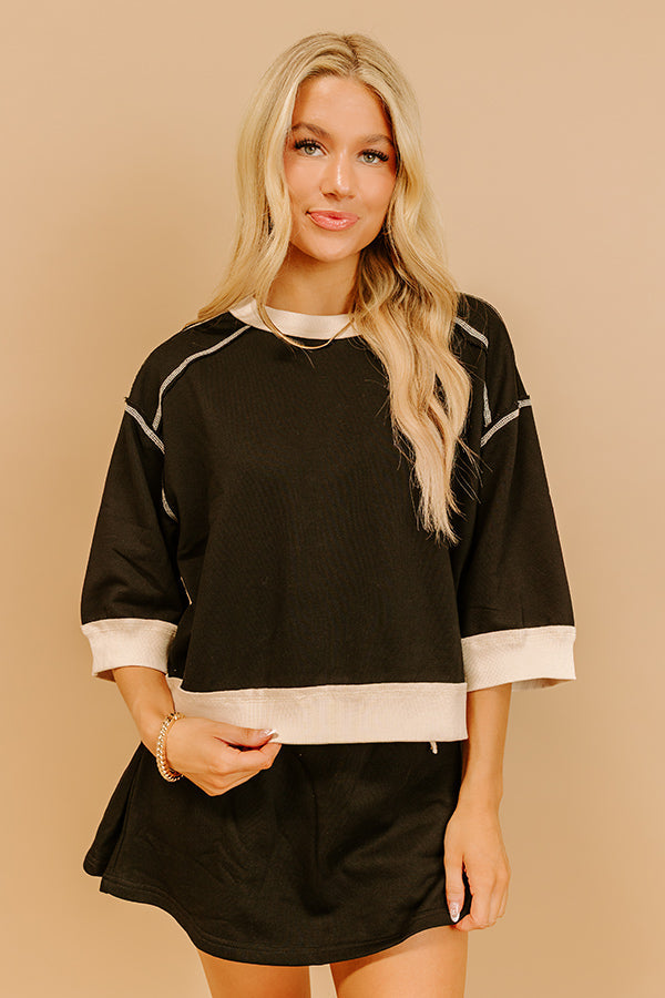 Chic Style Shift Tee in Black