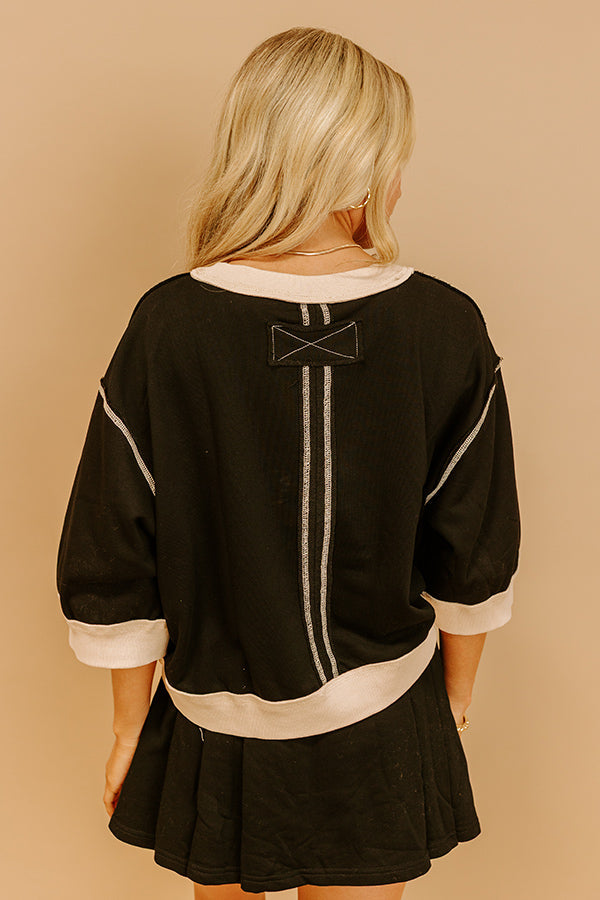 Chic Style Shift Tee in Black