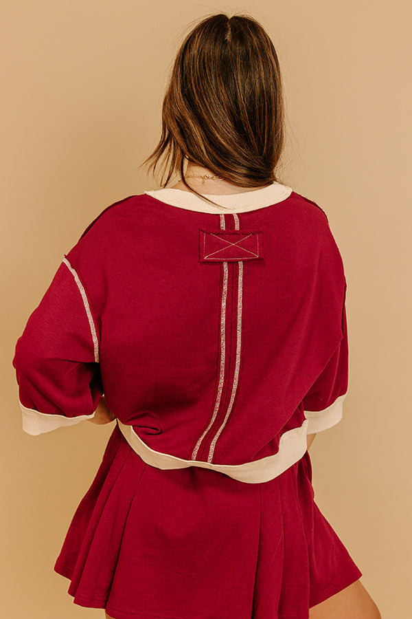 Chic Style Shift Tee in Wine