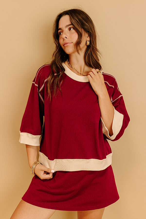 Chic Style Shift Tee in Wine