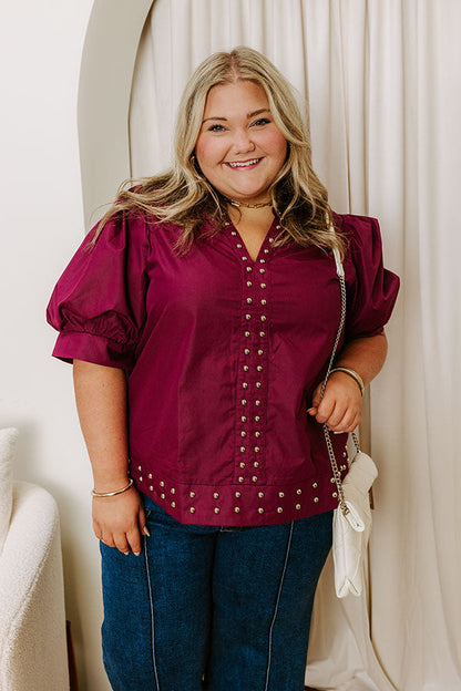 Sweet Statement Shift Top in Windsor Wine Curves