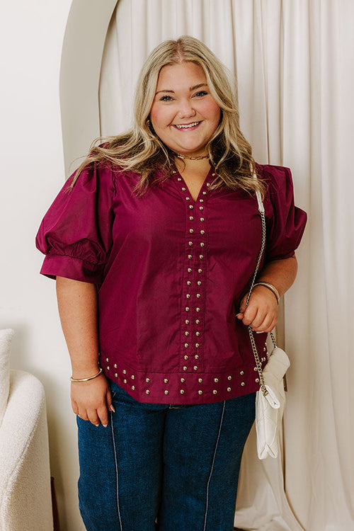 Sweet Statement Shift Top in Windsor Wine Curves