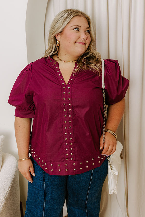 Sweet Statement Shift Top in Windsor Wine Curves