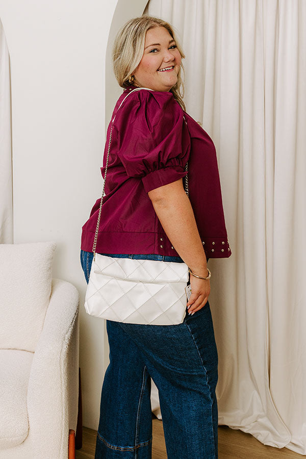 Sweet Statement Shift Top in Windsor Wine Curves