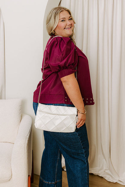 Sweet Statement Shift Top in Windsor Wine Curves