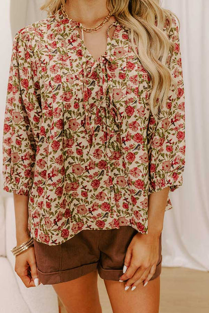 Falling Leaves Floral Corduroy Top