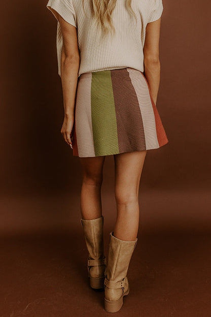 The Amber High Waist Color Block Mini Skirt