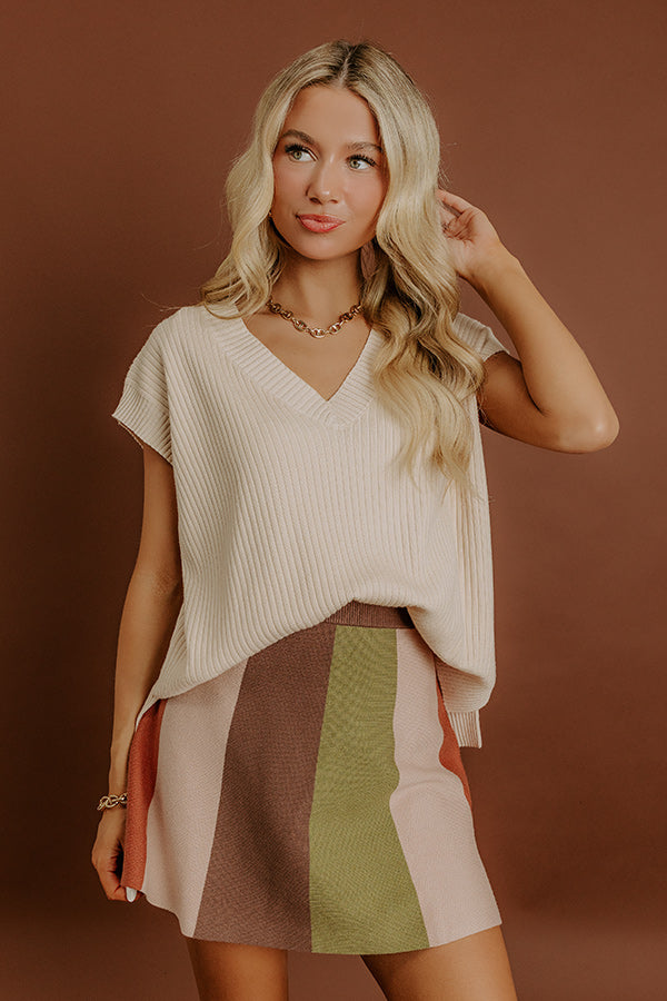 The Amber High Waist Color Block Mini Skirt