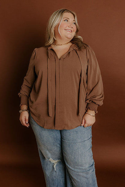 Soho Sophisticate Shift Top in Mocha Curves