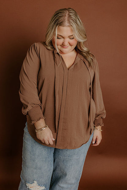 Soho Sophisticate Shift Top in Mocha Curves