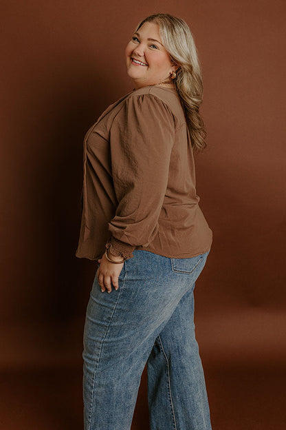 Soho Sophisticate Shift Top in Mocha Curves