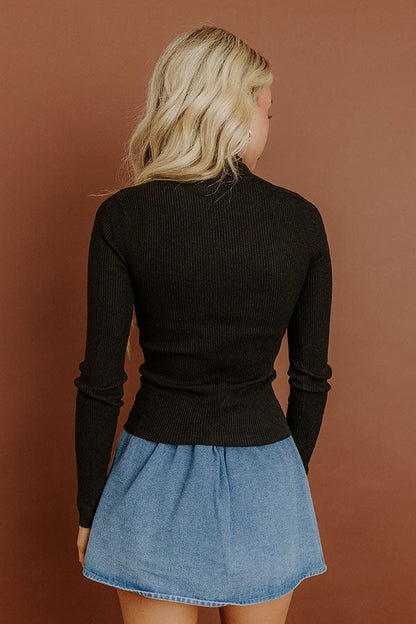 All About Layers Ribbed Top in Black