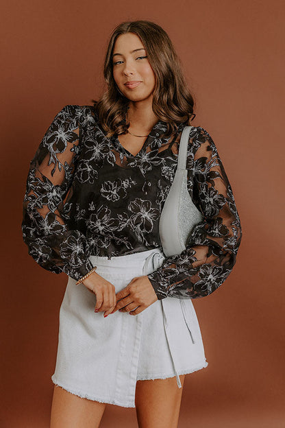 Simply Polished Organza Floral Top