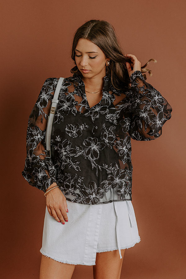 Simply Polished Organza Floral Top