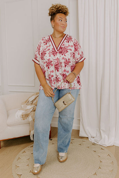 Sugar And Chic Floral Shift Top Curves