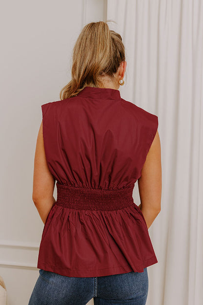 Chic Ensemble Peplum Top in Wine
