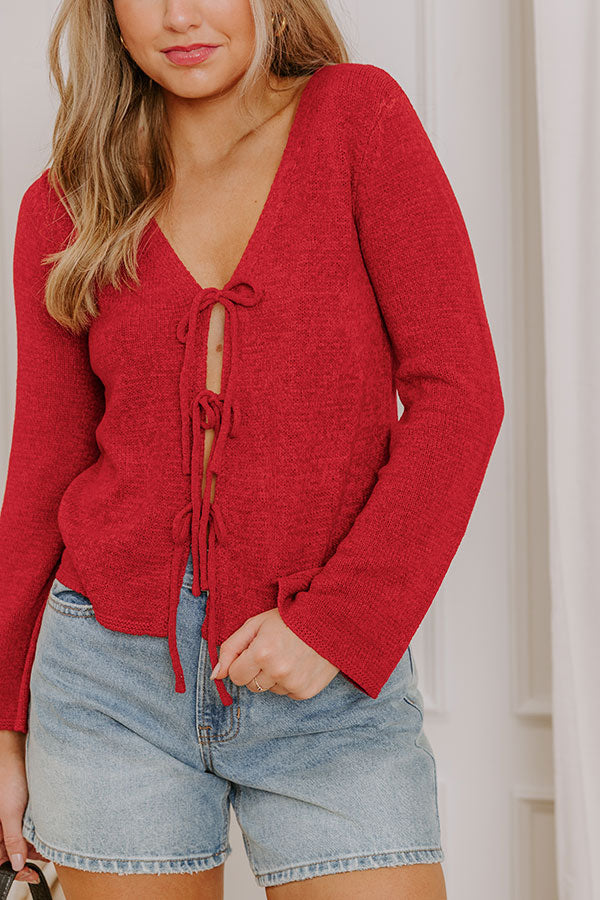 Kind Heart Front Tie Knit Top