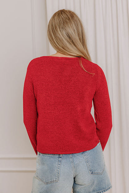Kind Heart Front Tie Knit Top