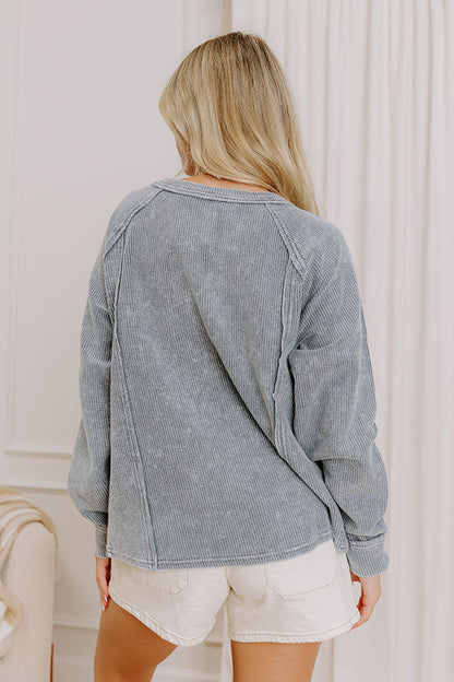 Easy Days Ribbed Top in Slate