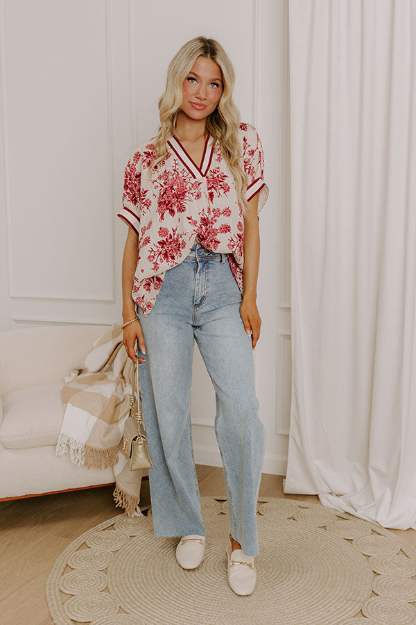 Sugar And Chic Floral Shift Top
