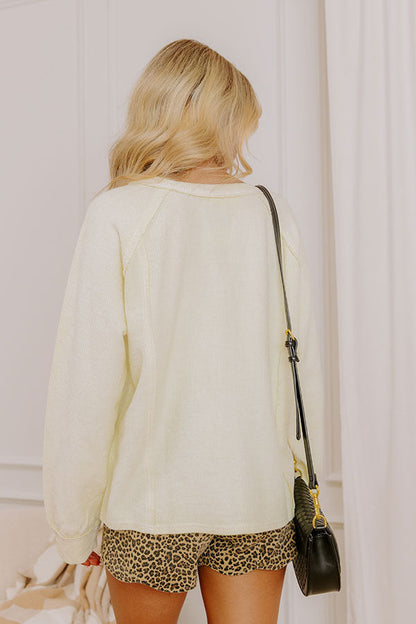 Easy Days Ribbed Top in Light Yellow