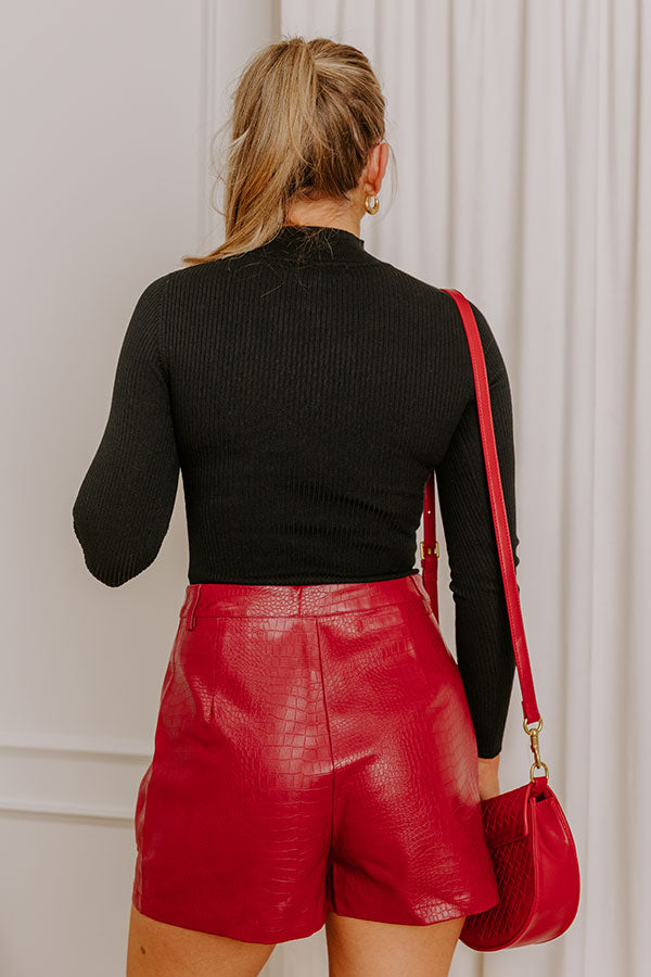 Simply Chic Ribbed Bodysuit in Black