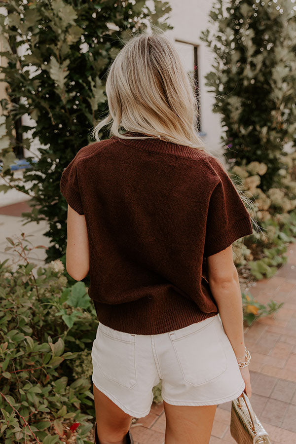 Hayride Cutie Knit Sweater Top in Chestnut