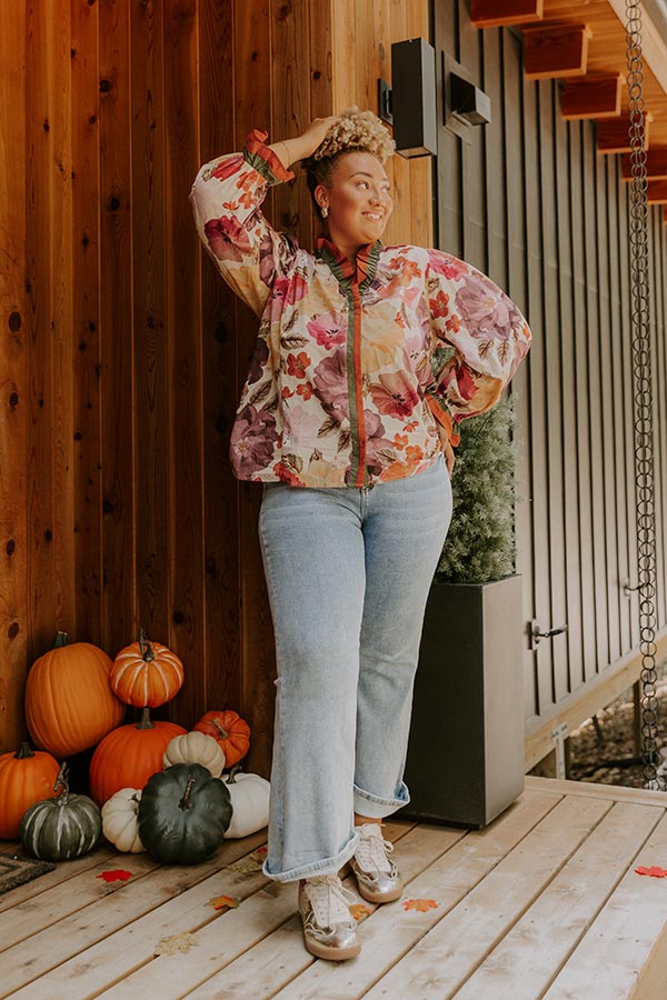 Autumn In Bloom Button Down Top Curves