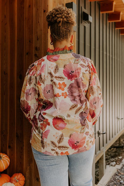 Autumn In Bloom Button Down Top Curves