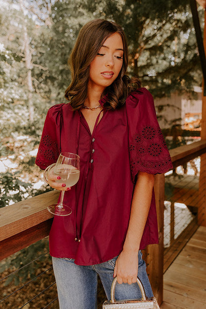 Uptown Allure Eyelet Top