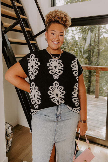 City Noir Knit Top Curves