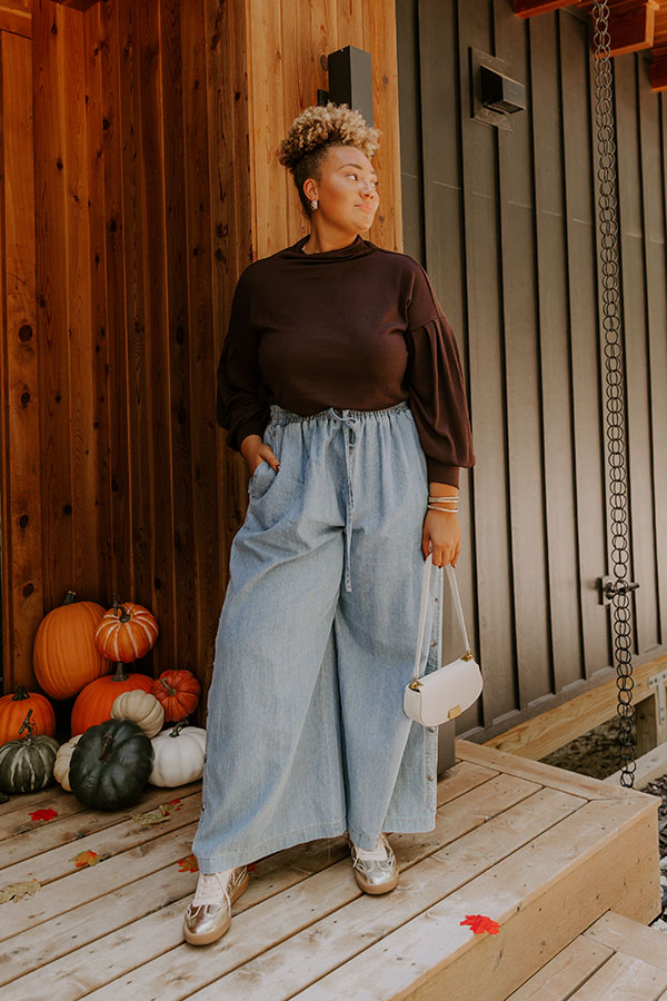 Sweet Energy Knit Top in Chestnut Curves