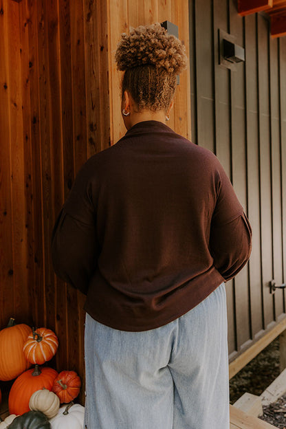 Sweet Energy Knit Top in Chestnut Curves