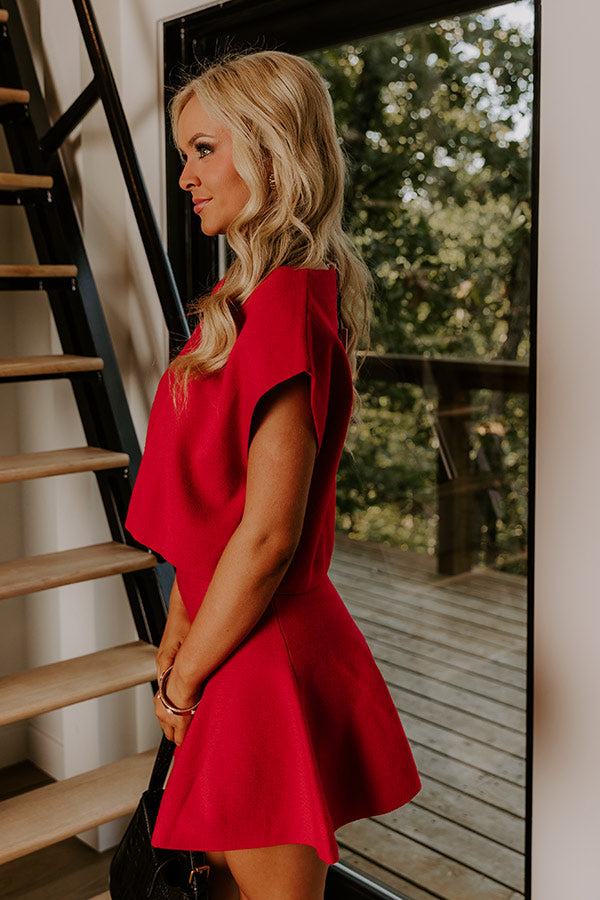 Chic A La Mode Knit Top in Red