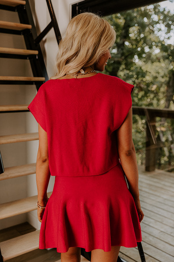 Chic A La Mode Knit Top in Red