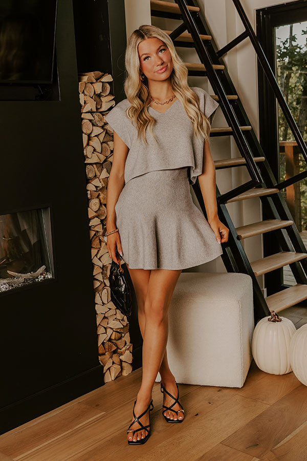 Chic A La Mode Knit Top in Grey