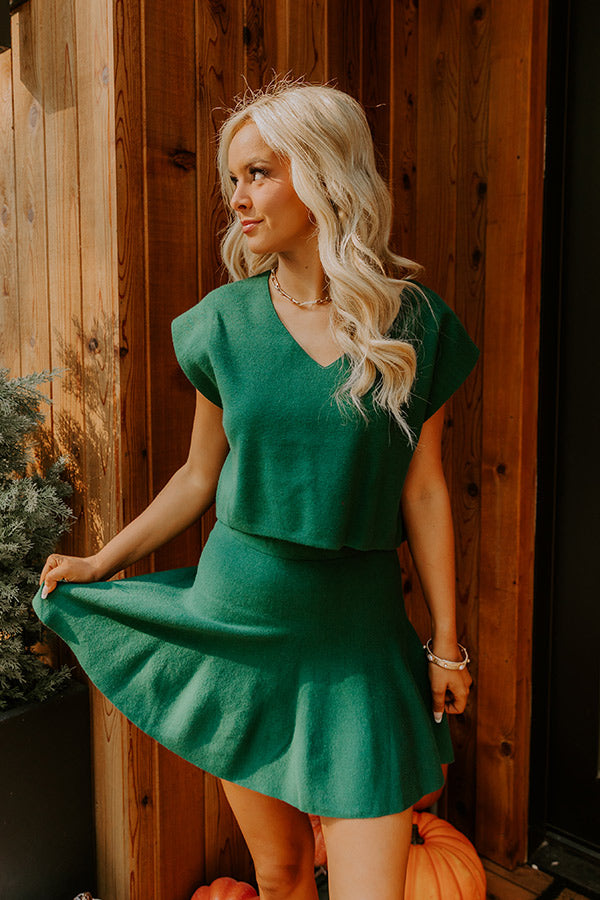 Chic A La Mode Knit Top in Hunter Green