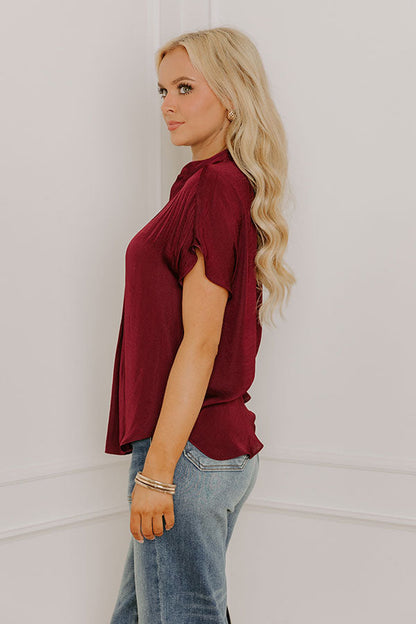 Meant For Martinis Satin Top in Windsor Wine