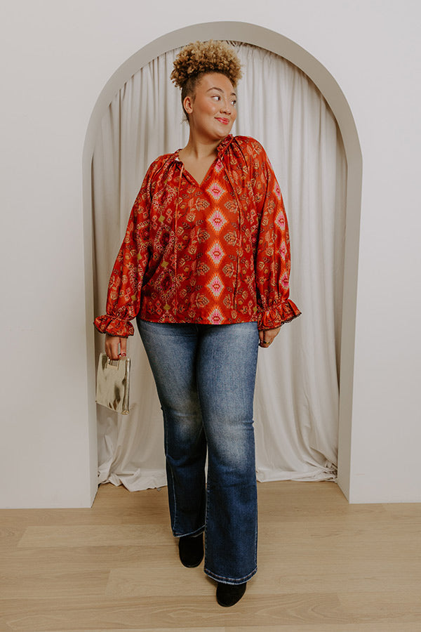 Desert Blooms Floral Top Curves