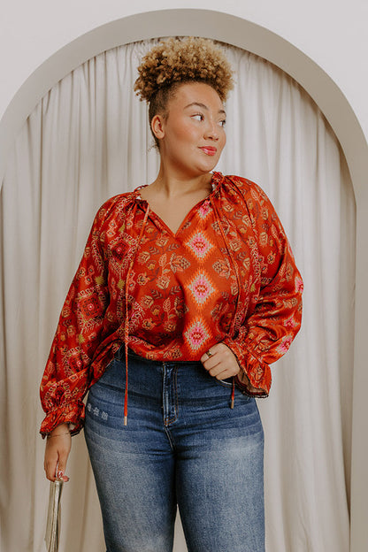 Desert Blooms Floral Top Curves