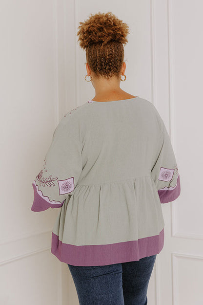 Wanderlust Whispers Floral Embroidered Top Curves