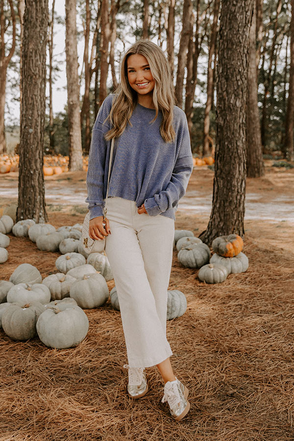 Morning Hike Waffle Knit Top in Riverside