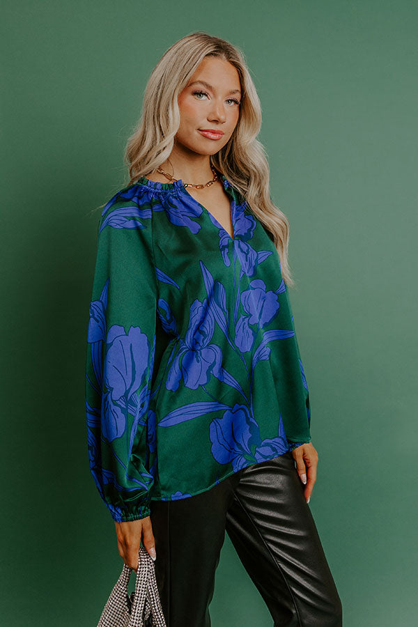 Whispered Floral Satin Top